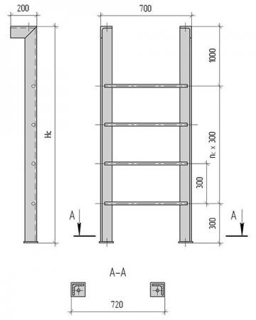 Чертеж пожарной стремянки СГ